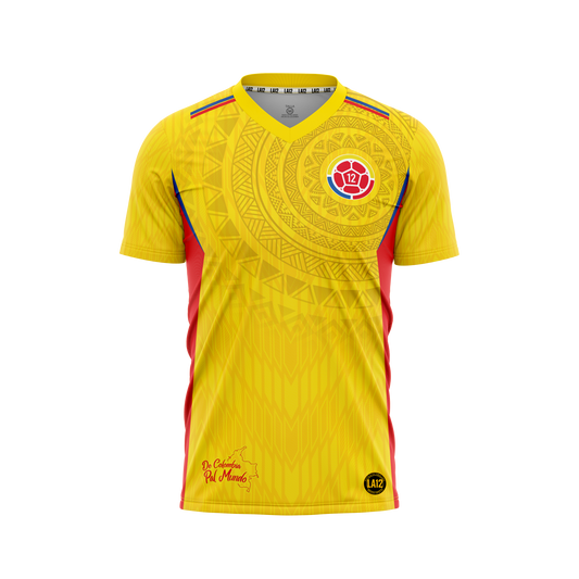 Camiseta Hombre Deportiva Colombia25 Amarilla