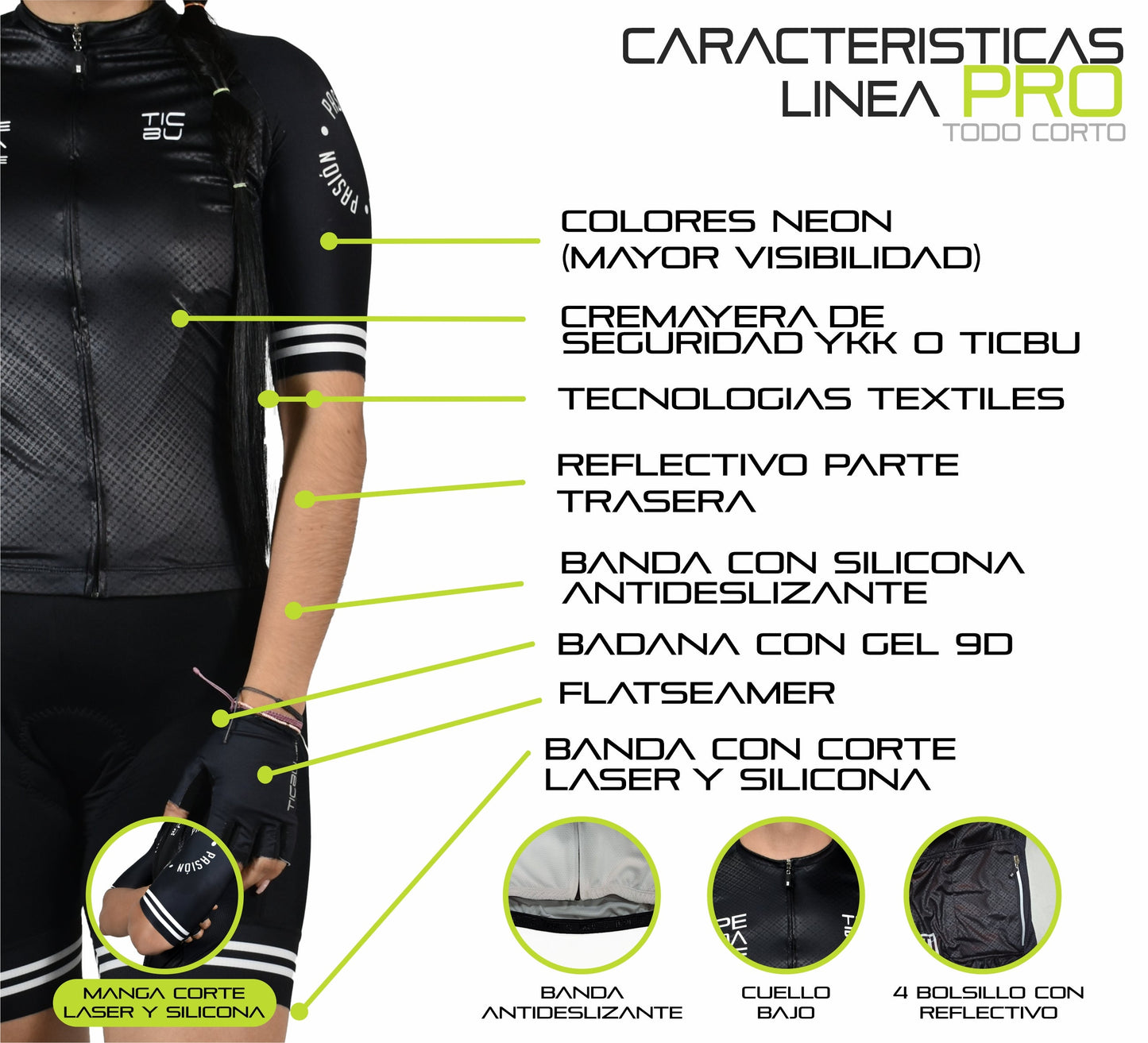 JERSEY CORTA DAMA PRO (REF. AB NEGRA) CON ESTRELLA