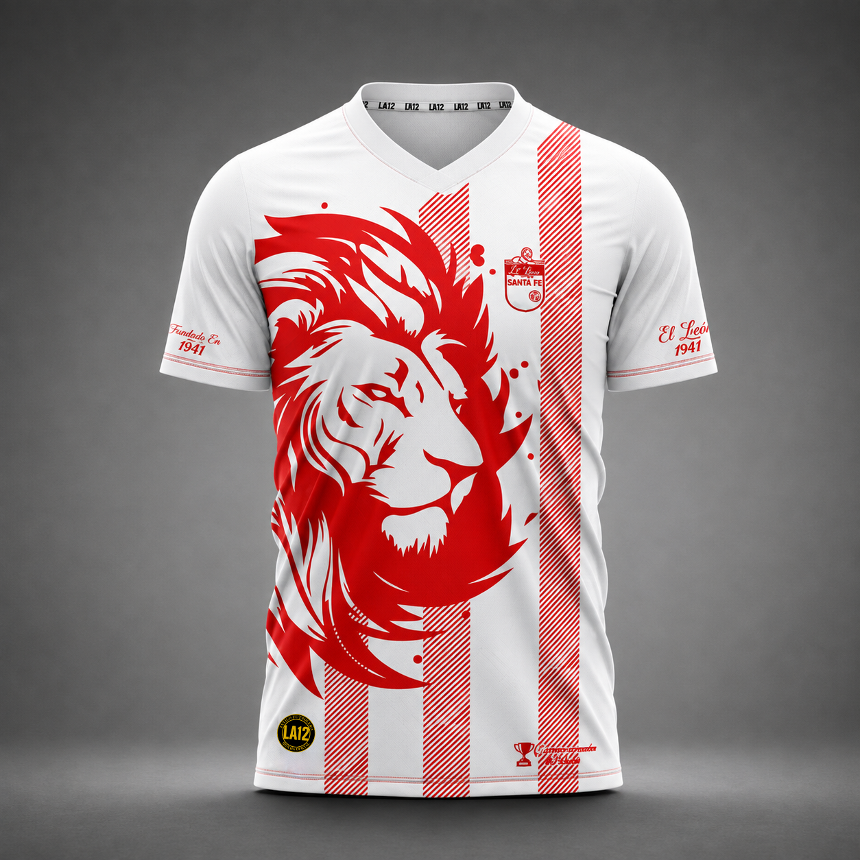 Camiseta Santa Fe Blanca Hombre | Logo 3D LA12