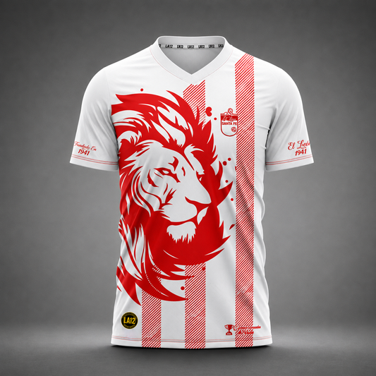 Camiseta Santa Fe Blanca Hombre | Logo 3D LA12