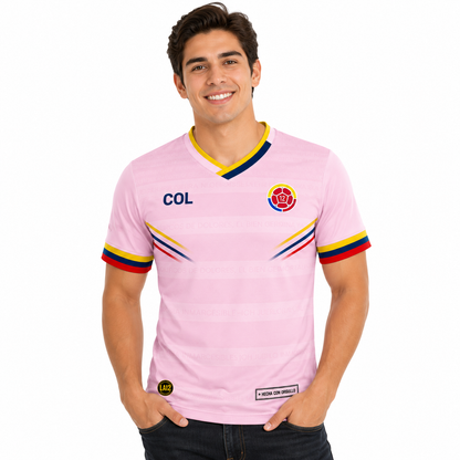 Camiseta Hombre Deportiva Colombia 26 Rosa
