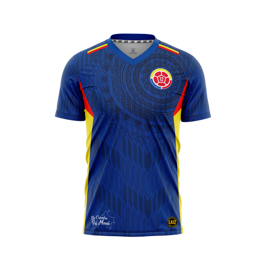 Camiseta Hombre Deportiva Colombia25 Azul