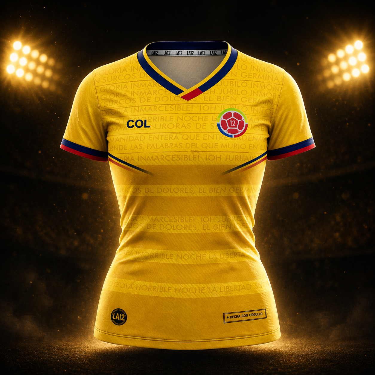 Camiseta Dama Deportiva Colombia26 Amarilla
