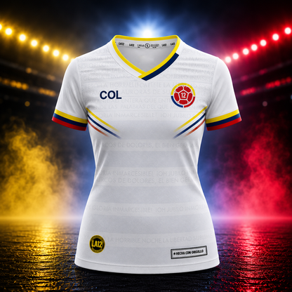Camiseta Dama Deportiva Colombia26 Blanco