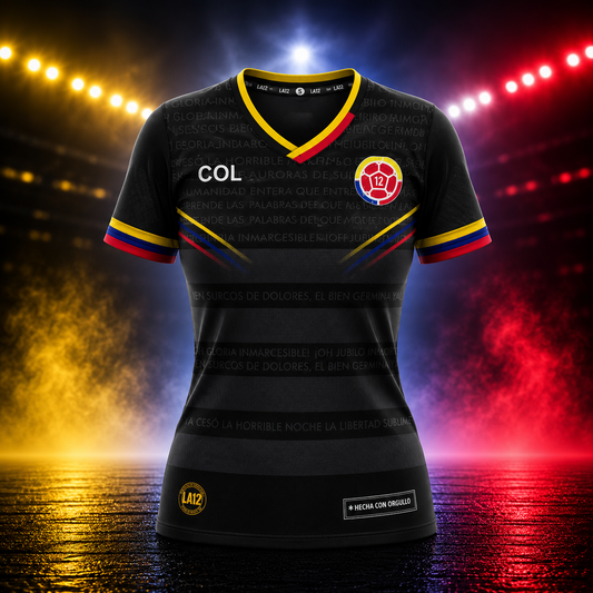 Camiseta Dama Deportiva Colombia26 Negra