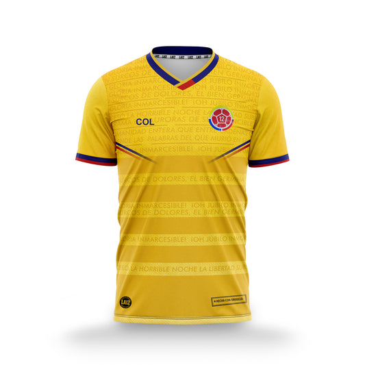 Camiseta Hombre Deportiva Colombia26 Amarilla