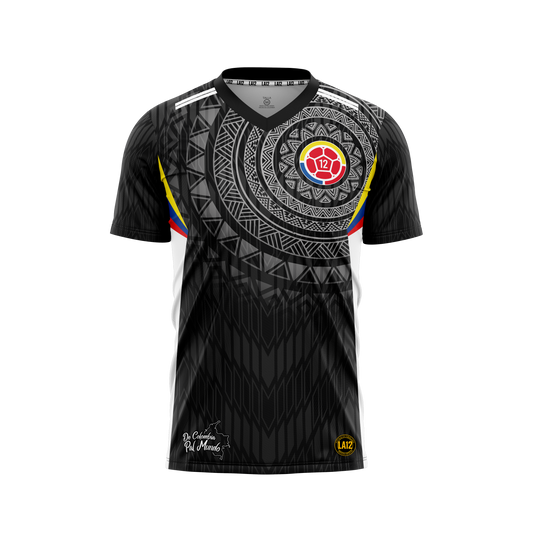Camiseta Hombre Deportiva Colombia25 Negra