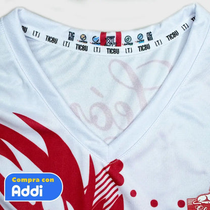 Camiseta Dama Deportiva (Ref SANTA FE BLANCO LOGO 3D)