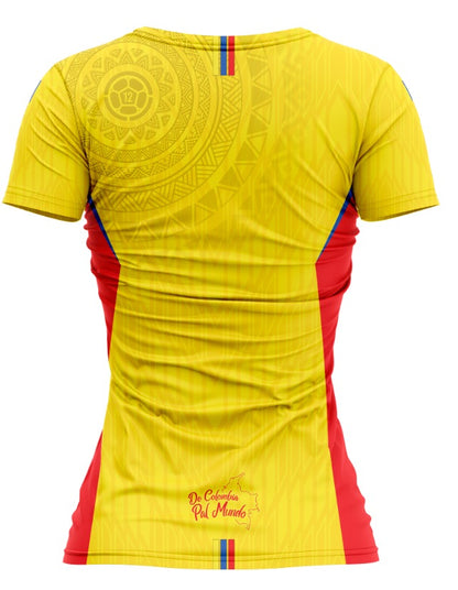 Camiseta Dama Deportiva Colombia25 Amarilla