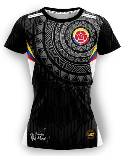 Camiseta Dama Deportiva Colombia25 Negra