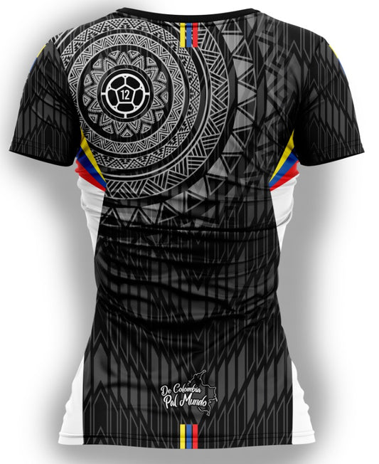 Camiseta Dama Deportiva Colombia25 Negra