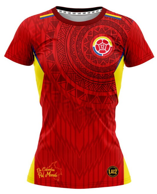 Camiseta Dama Deportiva Colombia25 Roja