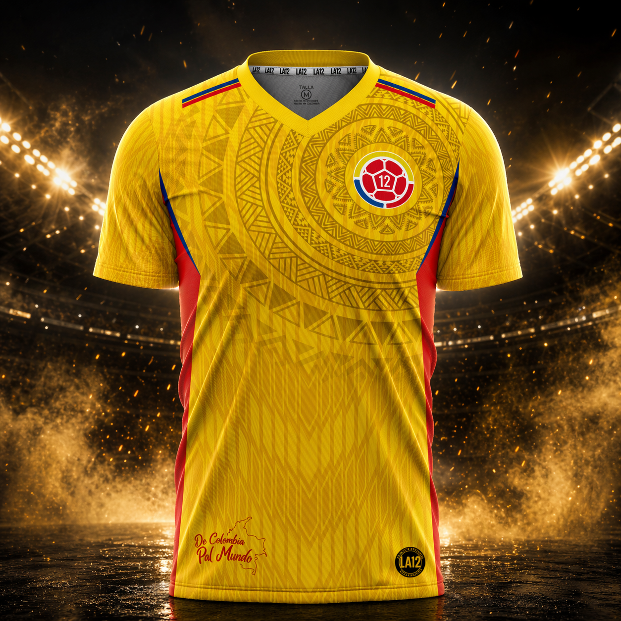 Camiseta Hombre Deportiva Colombia25 Amarilla