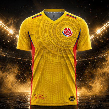 Camiseta Hombre Deportiva Colombia25 Amarilla
