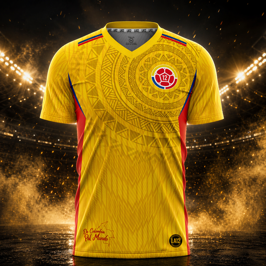 Camiseta Hombre Deportiva Colombia25 Amarilla