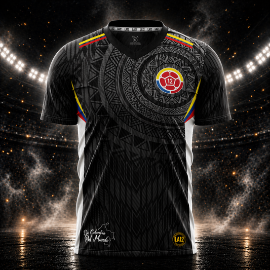 Camiseta Hombre Deportiva Colombia25 Negra