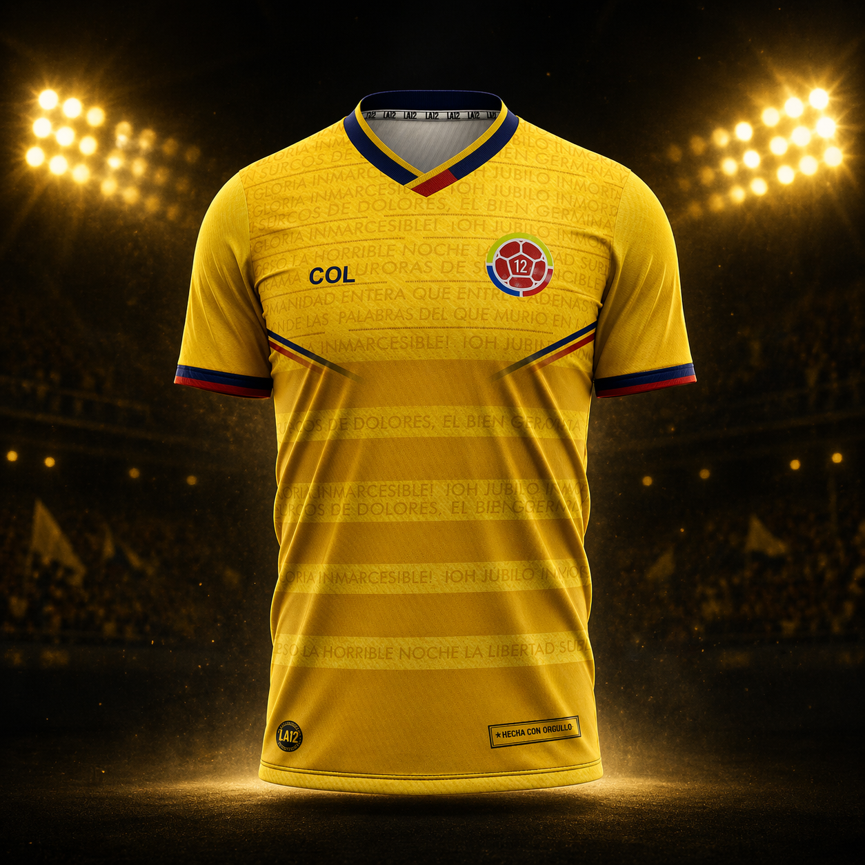 Camiseta Hombre Deportiva Colombia26 Amarilla