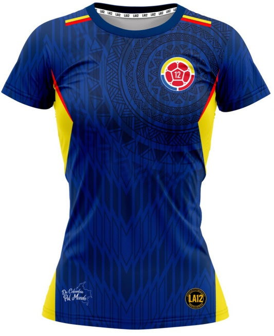 Camiseta Dama Deportiva Colombia25 Azul