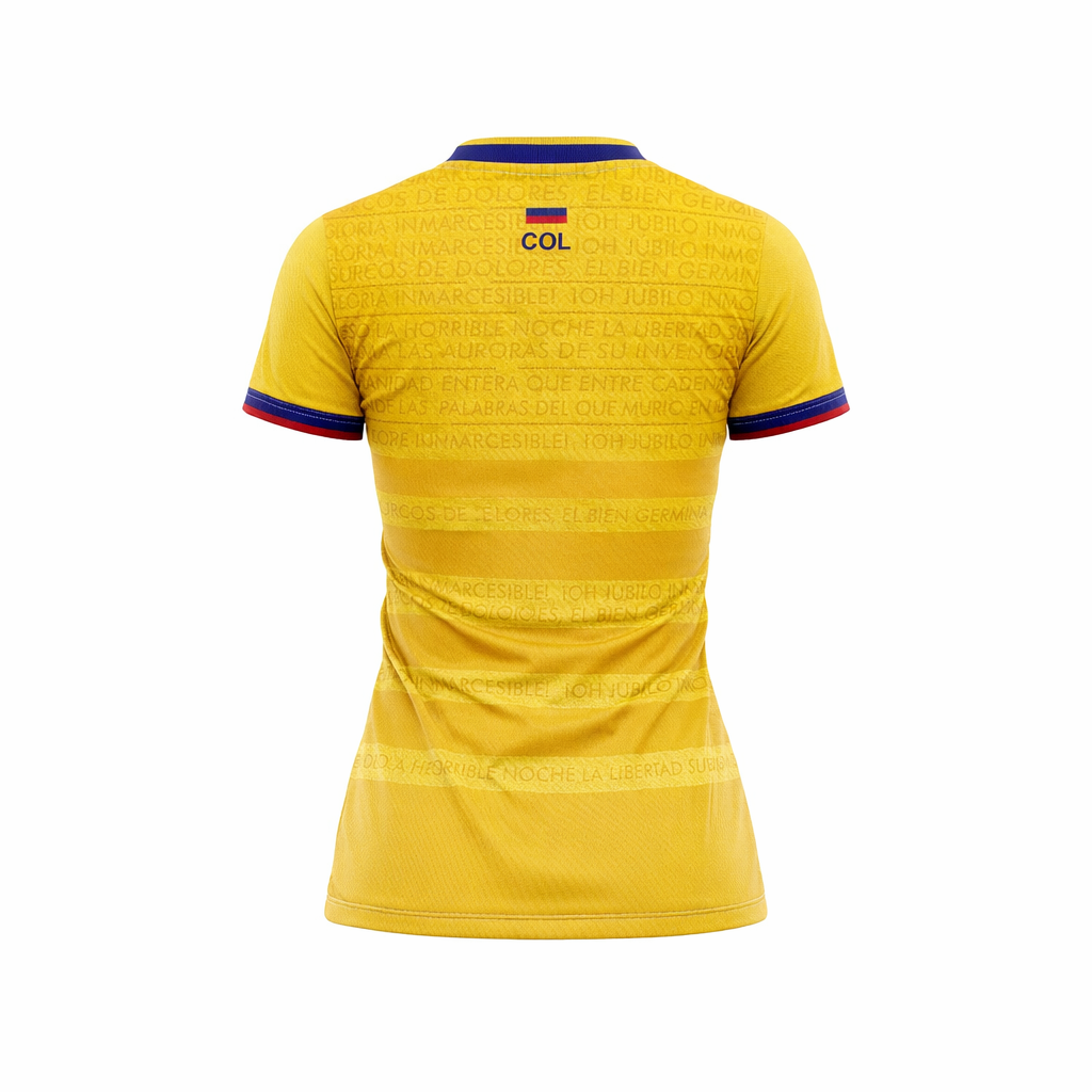 Camiseta Dama Deportiva Colombia26 Amarilla