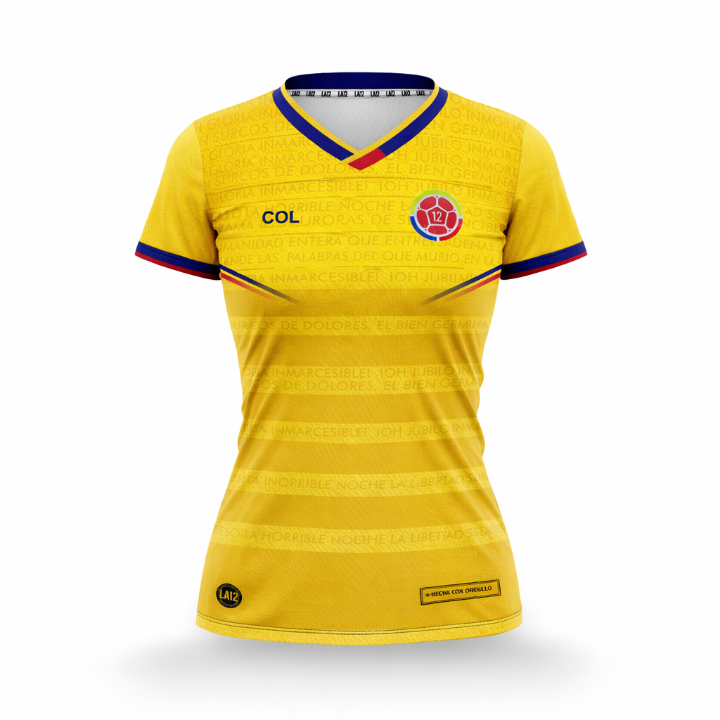 Camiseta Dama Deportiva Colombia26 Amarilla