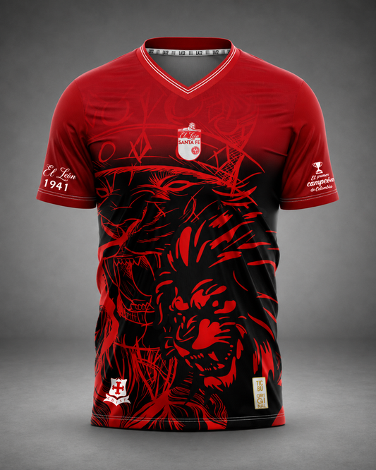 Camiseta Santa Fe León Negra Hombre | Edición Especial LA12